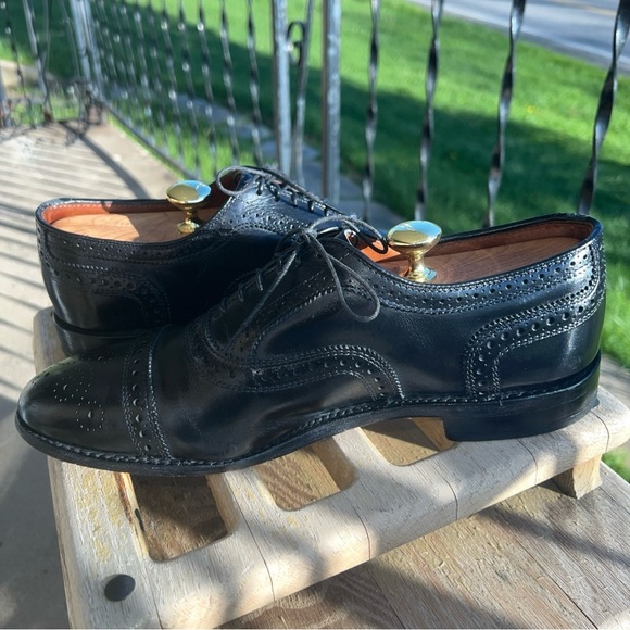 Allen Edmonds Strand Black Leather Cap Toe Brogue 6115 Men's Size 9D - Picture 7 of 12
